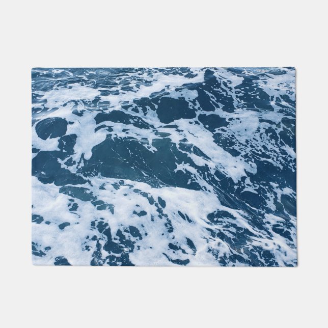 Felpudo Ondas oceánicas azules de Moody (Anverso)