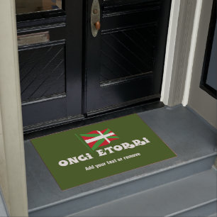Felpudo ONGI ETORRI eta Ikurriña, bienvenida y bandera va