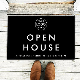 Felpudo Open House Real Estate Agency Moderno Realtor Negr