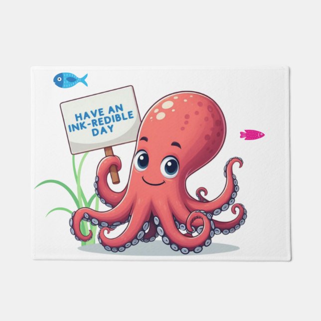 Felpudo Opulpo personalizado con pescado (Anverso)