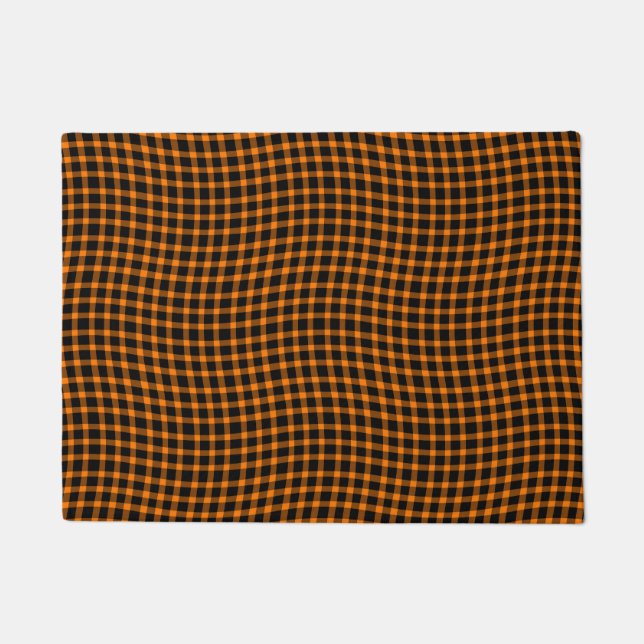 Felpudo Orange Brown Plaid Checker Seamless Pattern (Anverso)