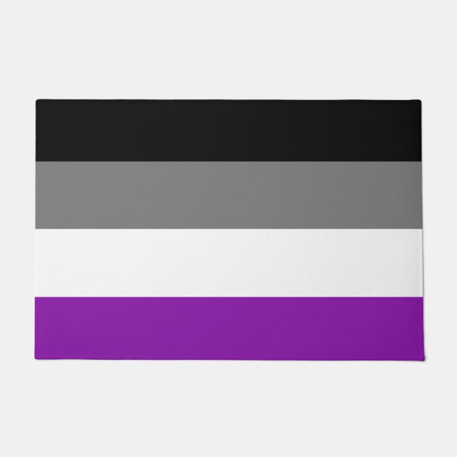 Felpudo Orgullo asexual, orgullo LGBTQ, impresión a rayas (Anverso)