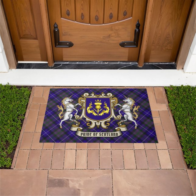 Felpudo Orgullo de Escocia Tartán & Thistle personalizado (Exterior)