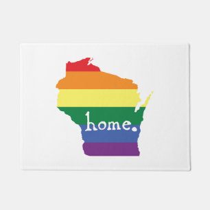 Felpudo Orgullo gay de Wisconsin  Mapa del hogar