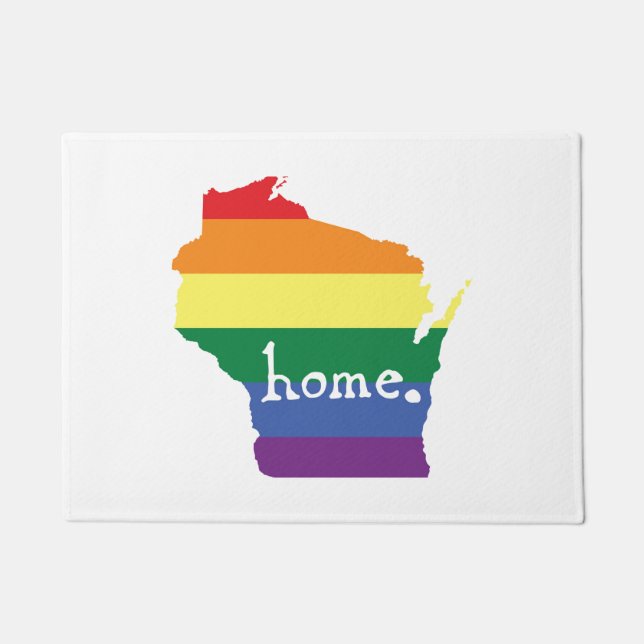 Felpudo Orgullo gay de Wisconsin| Mapa del hogar (Anverso)