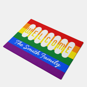 Felpudo Orgullo gay lesbiano de LGBT de la bandera