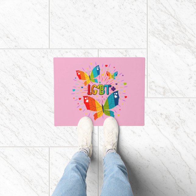 Felpudo Orgullo mariposa amor amor conciencia LGBT (Interior)