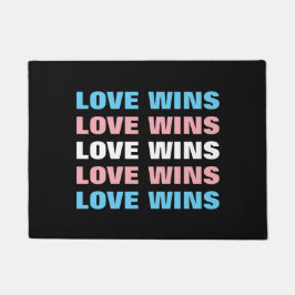 Felpudo Orgullo Transgénero LGBTQ Amor Gana Texto Repetido
