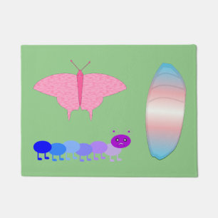 Felpudo Orgullo Transgénero LGBTQIA Oruga a Mariposa