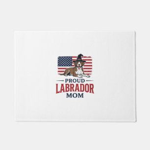 Felpudo Orgullosa mamá labrador patriótica camisa de Hallo