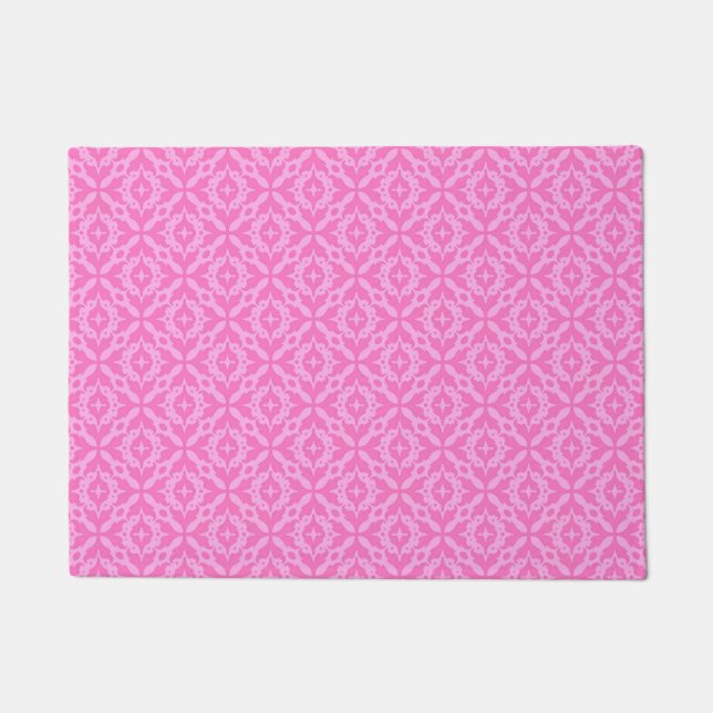 Felpudo Ornamental Pink Damask Breast Cancer Awareness (Anverso)