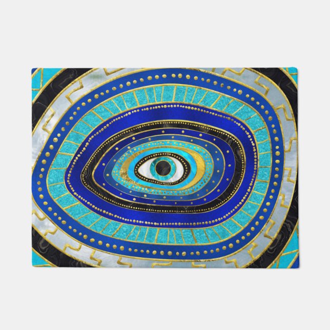 Felpudo Ornamento de Evil Eye Amulet (Anverso)