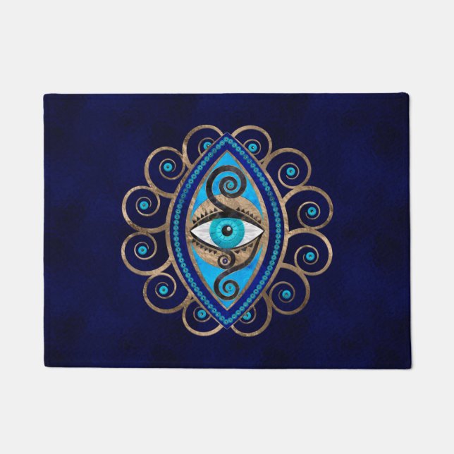 Felpudo Ornamento de Evil Eye Amulet (Anverso)