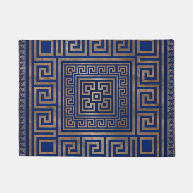 Felpudo Ornamento dominante griego - meandro griego - oro (Anverso)