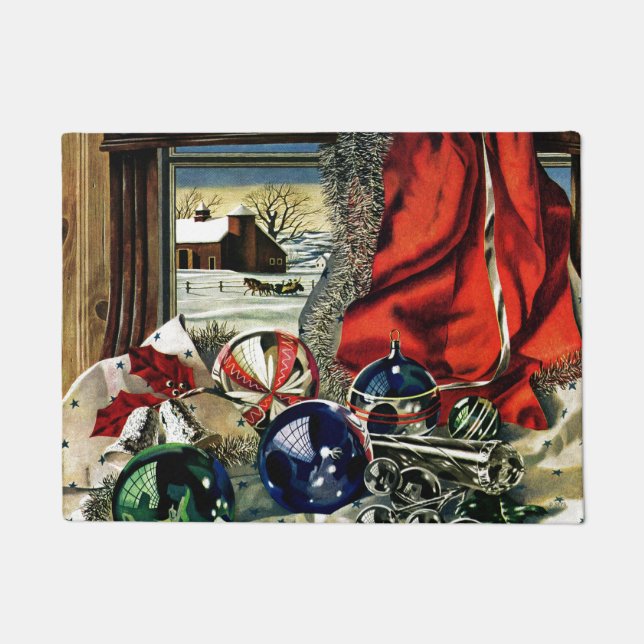 Felpudo Ornamentos de Navidad (Anverso)