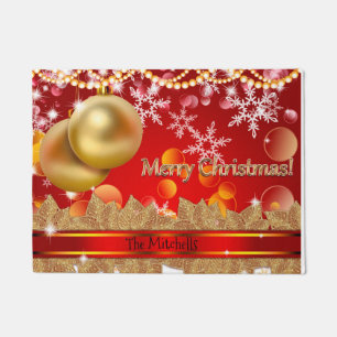 Felpudo Ornamentos navideños y copos de nieve