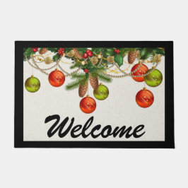 Felpudo Ornamentos navideños y verdor Doormat Door Mat