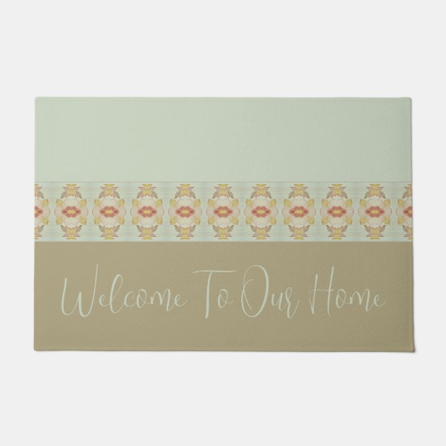 Felpudo Oro marrón y Verde azulado claro (Anverso)