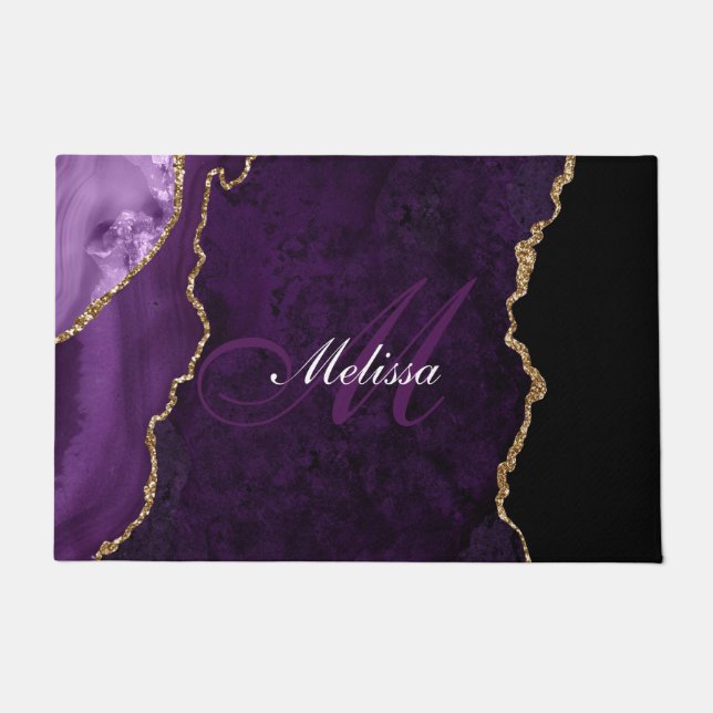 Felpudo oro monogramado y agato púrpura (Anverso)