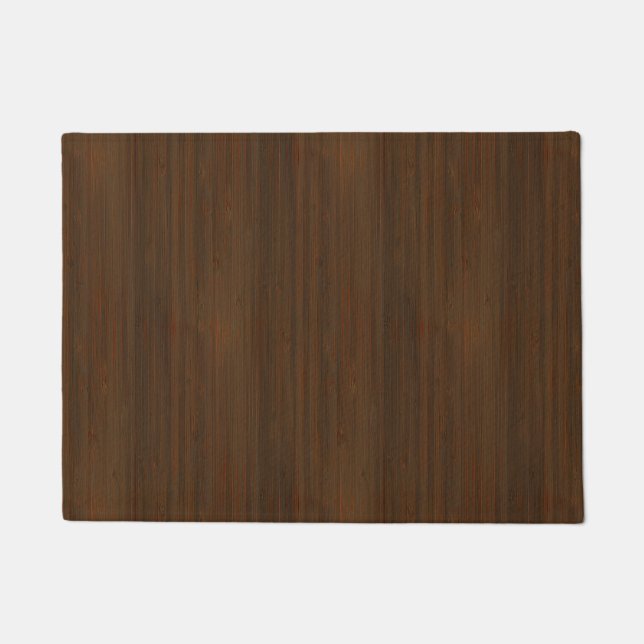 Felpudo Oscuro Walnut Brown Bamboo Madera Grain Look (Anverso)