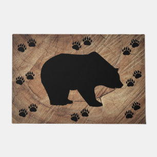 Felpudo Oso Negro Y Papeles De Oso