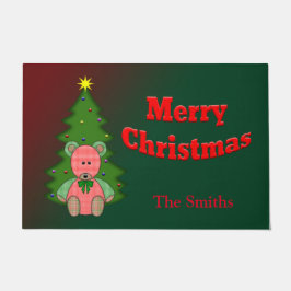 Felpudo Oso personalizado en la felpa navideña