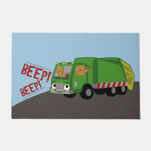 Felpudo Osos conduciendo un camión de basura