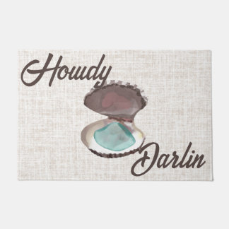 Felpudo Ostras costeras de Howdy Darlin con vidrio Verde a