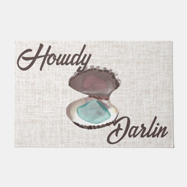 Felpudo Ostras costeras de Howdy Darlin con vidrio Verde a (Anverso)