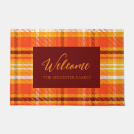 Felpudo Otoño Plaid Home Decour Fall Season