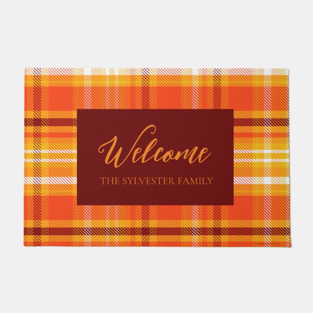 Felpudo Otoño Plaid Home Decour Fall Season (Anverso)