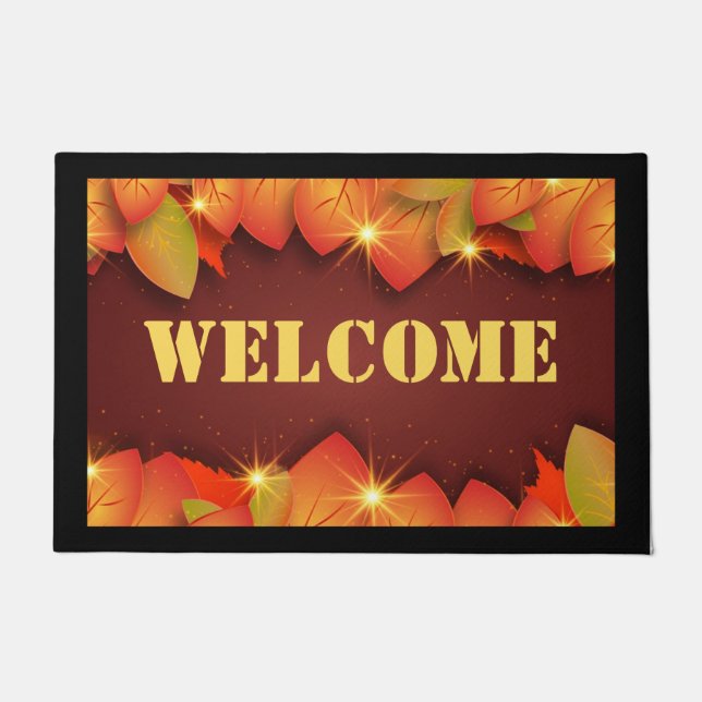 Felpudo Otoño Sale De La Puerta De Bienvenida (Anverso)
