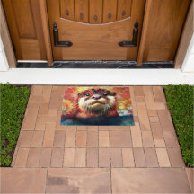 Otter Abstract Naranja floral Verde azulado ortebr