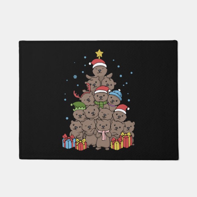 Felpudo Otter Christmas Tree Funny Navidades Gift (Anverso)