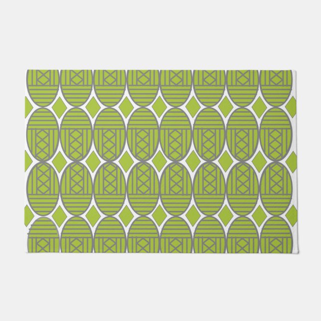 Felpudo Ovalos de Art Deco Verde (Anverso)