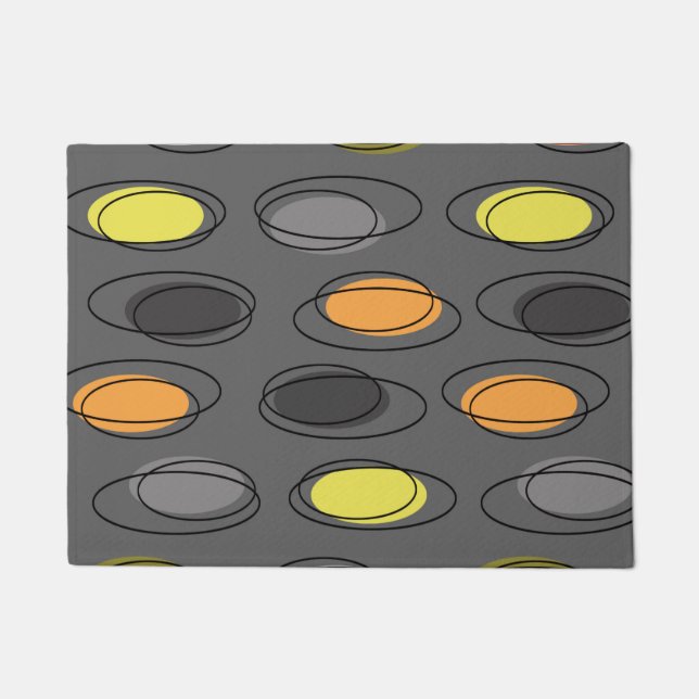 Felpudo Ovalos modernos de mediados del siglo XX Scribbles (Anverso)