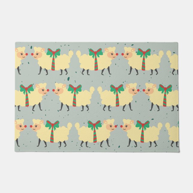 Felpudo Ovejas Navidades (Anverso)