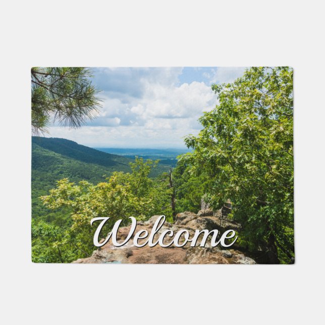 Felpudo Ozark National Forest Cliff View Welcome Doormat (Anverso)