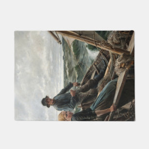 Felpudo Padre e hija en el mar (por Albert Edelfelt)