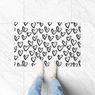 Felpudo Paint Stroke Heart Pattern