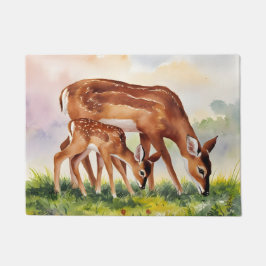 Felpudo Painted Deer Mom and Baby