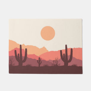 Felpudo Paisaje arbolado y naranja de México