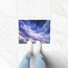 Felpudo Paisaje Cósmico: Nebulosa giratoria y noche estrel