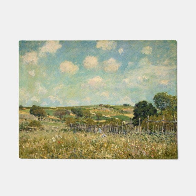 Felpudo Paisaje Country Meadow (por Alfred Sisley) (Anverso)