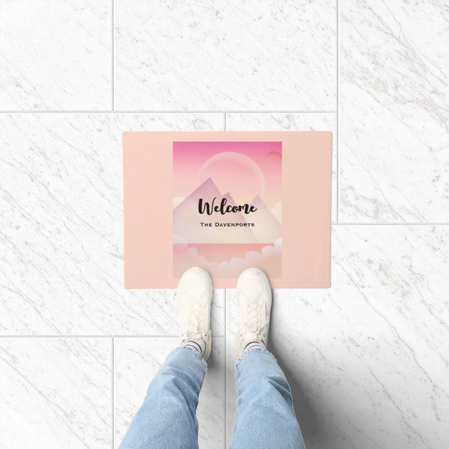 Felpudo Paisaje de la montaña Dreamy Pastel (Interior)