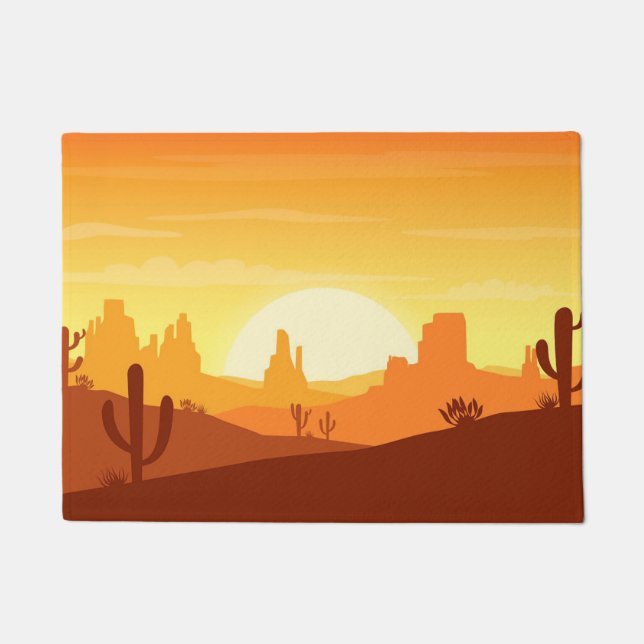 Felpudo Paisaje del desierto de Cactus (Anverso)