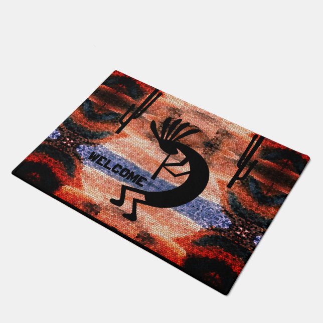Felpudo Paisaje del desierto de Kokopelli (Angular)