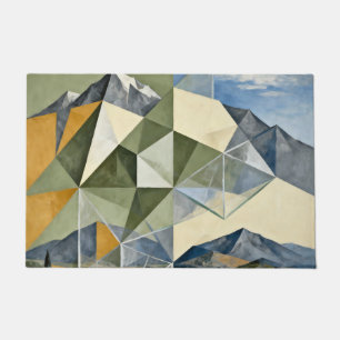Felpudo Paisaje geométrico abstracto de montaña