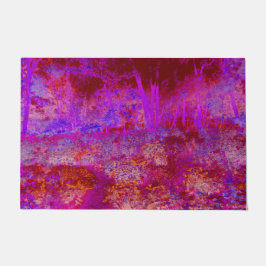 Felpudo Paisaje Impresionista Rojo y Magenta Trippy