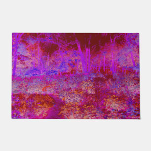 Felpudo Paisaje Impresionista Rojo y Magenta Trippy